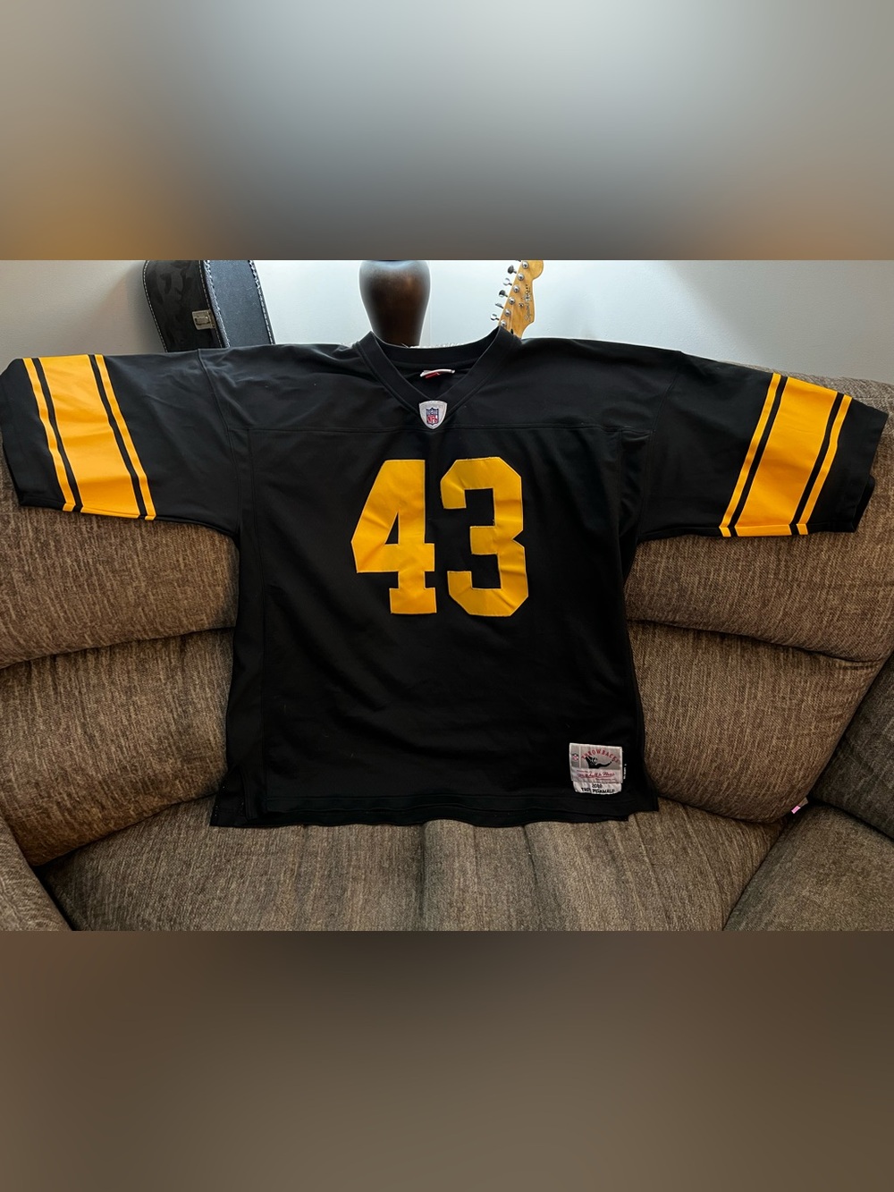 Authentic Mitchell & Ness Throwbacks Polamalu #43 Pittsburgh Steelers Jersey